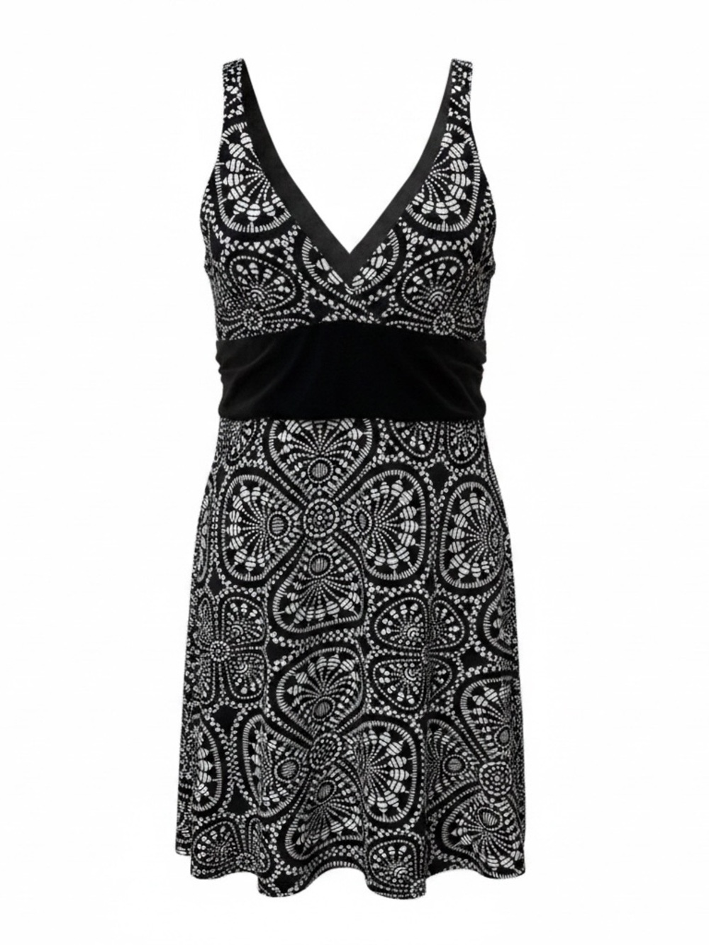 PATAGONIA black & white cotton blend stretch sleeveless sundress size Large